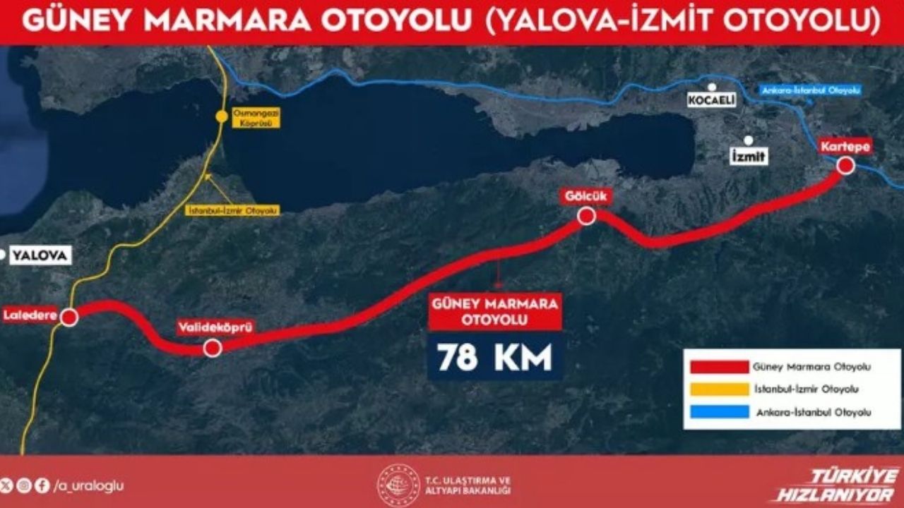 Yalova–İzmit Arasına Dev Ulaşım Hamlesi: 78 Kilometrelik Yeni Otoyol Geliyor